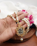 Beautiful Fine Quality Zarcon Stone Calligraphy Pendant With Mala - Z7