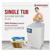 WestPoint Single Tub Washing Machine 10kg – Model WF-1017