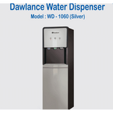Dawlance Water Dispenser Model WD-1060 in silver color, featuring three water taps and a stainless steel tank.