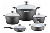 Arshia Die Cast Cookware Set 10pcs Silver