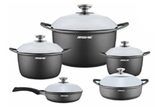 Arshia Die Cast Cookware Set 10pcs Silver