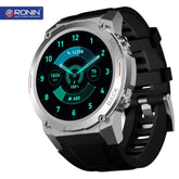 Ronin R-011 Smart Watch Black With Silver Dial +1 Free Orange Silicon Strap (Always On Display)