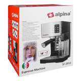 Alpina Espresso Coffee Machine, Silver/Black, SF-2812