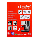 Alpina Espresso Coffee Machine, Silver/Black, SF-2812