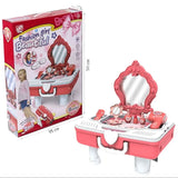 2-in-1 Kids Fashion Girl Beauty & Jewelry Trolley Box Set with Mirror Accessories – Item No. 6610-1