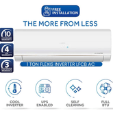 Haier AC 12 LF 1 Ton DC Inverter AC Latest Model UPS Enabled Self Cleaning 67 % Energy Saving Turbo Cooling - Wide Voltage- Full BTU-White Color AC - HSU-12LFCB