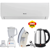 Gree 1 Ton Inverter AC Heat and Cool- Latest Model - GS-12PITH11W - Pular Series + Free 2 in 1 Blender Grinder + Electric Kettle + Heavy Weight Iron