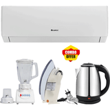 Gree 1 Ton Inverter AC Heat and Cool- Latest Model - GS-12PITH11W - Pular Series + Free 2 in 1 Blender Grinder + Electric Kettle + Heavy Weight Iron