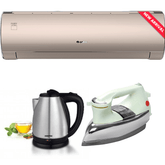 GS-18FITH6C/6S/6G GREE Split Ac 1.5 TON (Inverter)- Fairy Econo Series + Premium Electric Kettle + Premium Iron