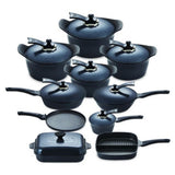 Arshia Granite Cast Aluminium Cookware Set 18pcs Grey