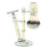 OBH Shaving Range Double Edge Safety Razor for Men - Silver Synthetic