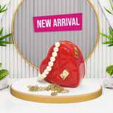Heart Shape Fiber Jelly Mini Size Crossbody Bags π - Red