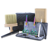 Personal Barber Kit with Multicolored 6 Inch Razor Scissors
