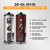 Hanco 20-GL 10×10 Hybrid Electric+ Gas Storage Geyser