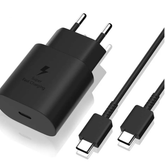 Samsung 25W Travel Adapter With 1M USB-C to USB-C Cable Black 2 Pin