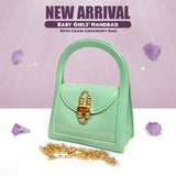Baby Girls Handbag With Chain Crossbody Bag - Green