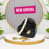 Heart Shape Fiber Jelly Mini Size Crossbody Bags π - Black