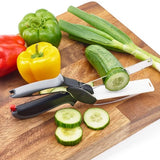 2 in 1 Clever Cutter Stainless Steel Scissor with Cutting Board Utility