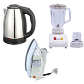 Imported Blender Grinder 2 In 1 + Imported Deluxe Automatic Iron + Imported Electric Kettle 2 Liters