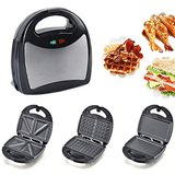 3 in 1 Sandwich Maker Non-Stick Cooking Plates Panini Press & Griddle Waffle Toastie Snack Toaster Breakfast Baking Machine