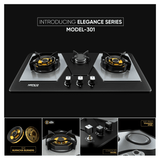 HANCO Hob Model 301 - Elegance Series - Burnova Brass Burners - Auto Ignition Stove - Latest Mode