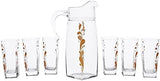 Luminarc Glass Flame Sparkle Gold Water Set