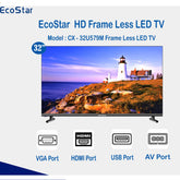 EcoStar CX-32U579 32 Inches LED HD Frameless TV