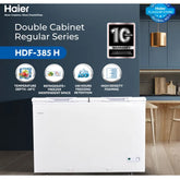 Haier HDF-385H Turbo Cool Twin Door ( 100 Hour Cooling Retention 30% Fast Freezing Wide Voltage -28 C Cooling Depth Twin Cabinet ) 14 Cu Ft