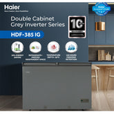 Haier 385L - HDF-385IG -Twin Cabinet Inverter Chest Freezer - 13.60 Cu Ft