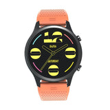 Ronin R-010 Metallic Finish Smart Watch +1 Free Black Silicon Strap with Every Watch (Black_Orange)