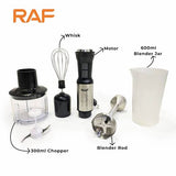 RAF 4-in-1 Hand Blender Set R.292 – Chopper, Jar and Whisker – Powerful 600W