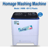 Homage Washing Machine HW-49112 Plastic 11 KG
