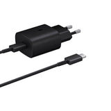 Samsung 25W Travel Adapter With 1M USB-C to USB-C Cable Black 2 Pin