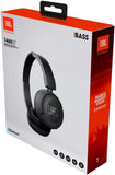 JBL T460BT Extra Bass Wireless On-Ear Headphones with 11 Hours Playtime & Mic - Black