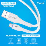 Morui Cable MC-01 Polo Data Cable With Flash,Turbo & VOOC Charging MICRO
