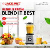 Jackpot 2 in 1 Blender with Crystal Clear Glass Jug & Dry Grinder JP-608