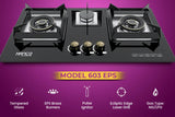 HANCO HV-603EPS 3 Burners,730 mm, Imported 8mm Tempered Glass, Imported EPS Burner Tecnology, Ultra Heavy Grill