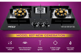 Hanco HV-607GEN 3 Burners,730 mm, Imported 8mm Tempered Glass, Imported New Generation Burner, Ultra Heavy Grill
