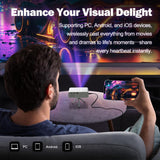 RockTek Smart Mini Projector 4K Support HD Video Projector with Bluetooth and WiFi 6 Portable Outdoor Light Movie Projector Compatible with Smartphone, PC, HDMI and USB (PJ300)