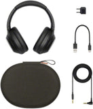 Sony WH1000XM4 Best Premium Wireless Noise Cancelling Headphones - Built-in mic for Calls - Compatible with Alexa - 30hr Battery - Includes Premium Carrying Case, in-Flight Adapter, Aux Cable - Black