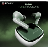 Ronin R-640 Earbuds, Crystal Clear Calling Wireless Earbuds with Bluetooth 5.3V, Upto 6 Hours Non Stop Playing and Touch Control Feature - IPX5 Sweat Resistant, High Qaulity Airbuds - Green