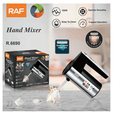 RAF Hand Mixer and Egg Beater R.6690 – 5 Speeds & Portable – 600W