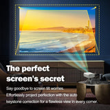 RockTek Smart Mini Projector 4K Support HD Video Projector with Bluetooth and WiFi 6 Portable Outdoor Light Movie Projector Compatible with Smartphone, PC, HDMI and USB (PJ300)