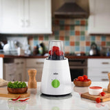 Braun PowerBlend 1 Jug Blender 500W, 1.5 L Capacity, TriAction Technology, 2 Speeds + Ice crush/pulse function. 2 Mill for grinding & chopping, Plastic - JB 0123