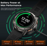 KOSPET Smart Watch for Men, 60 Days Extra-Long Battery, 50M Waterproof for Swimming, Rugged Military Full Metal Body Smartwatch, 1.43” AMOLED Always-On Display Fitness Watch(Answer/Make Calls)AI Voice - Silver