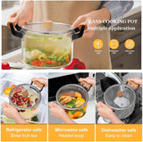 4.5L Clear Glass Pot for Cooking on Stove, Big Glass Cooking Pot with Wooden Handle, Large Glass Simmer Pot for Stove Potpourri, Glass Frying Pot with Clear Lid for Boiling Pot (Copy)
