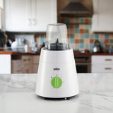 Braun PowerBlend 1 Jug Blender 500W, 1.5 L Capacity, TriAction Technology, 2 Speeds + Ice crush/pulse function. 2 Mill for grinding & chopping, Plastic - JB 0123