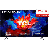 TCL 75-P8K 75" 4K QLED HDR Smart TV, 4K Ultra HD, Google TV with 144Hz Motion Clarity Pro and Onkyo 2.1 sound