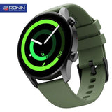 Ronin R-08 Always On Display Smart Watch +1 Free Black Strap with Every Watch (Black-Glass Green)