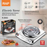 RAF R.8063 Cooking Portable 1000w Easy to Clean Stainless Steel Stove Home Kitchen Countertop